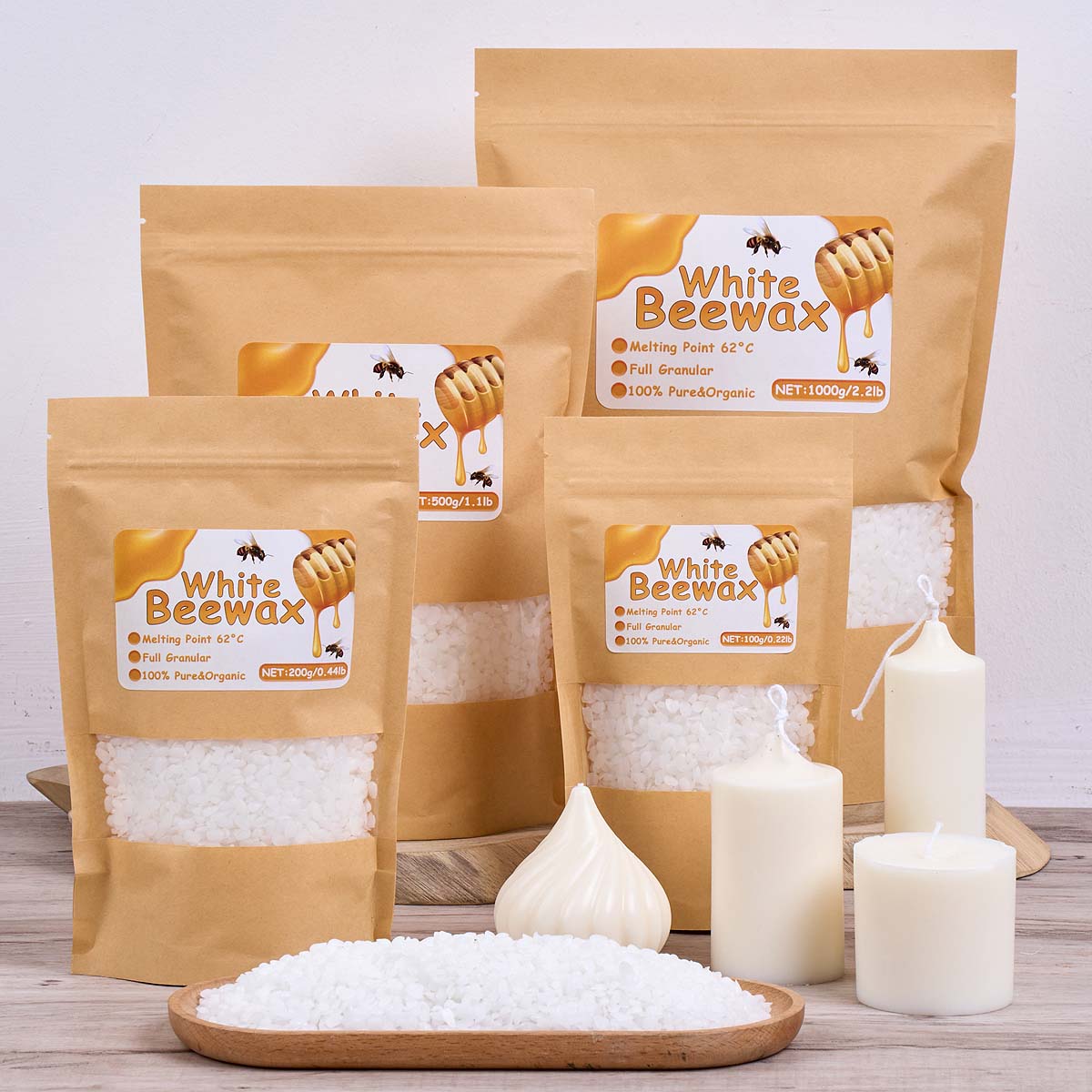 Candle Making Kit Beeswax - 1000g Cera d'api bianca Candela fai
