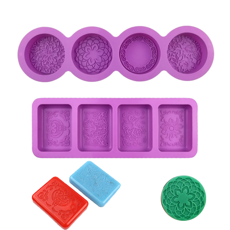 Candle Making Bath - Stampo in silicone con motivo floreale
