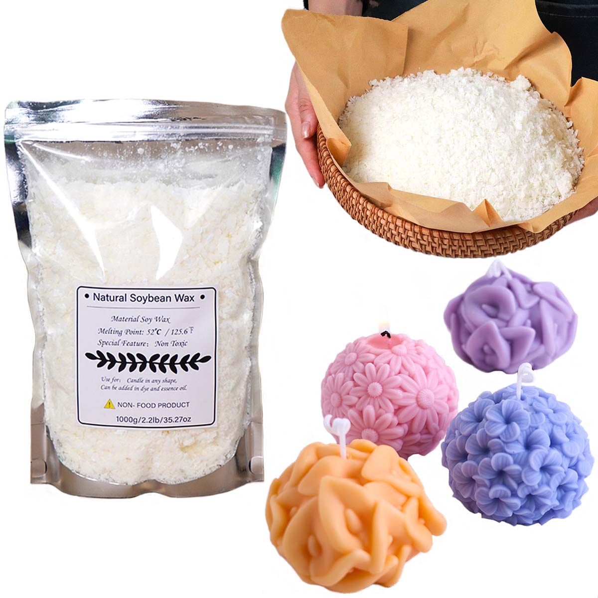 Candle Making Diy Kit - 100/250/500/1000g Fiocco di cera di soia