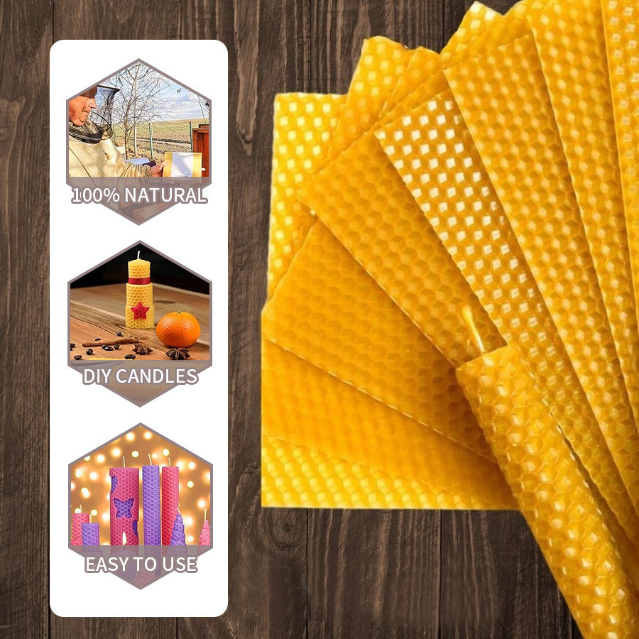 Candle Making Kit Beeswax - 10/20/30pcs Fogli di Cera D'api Naturale