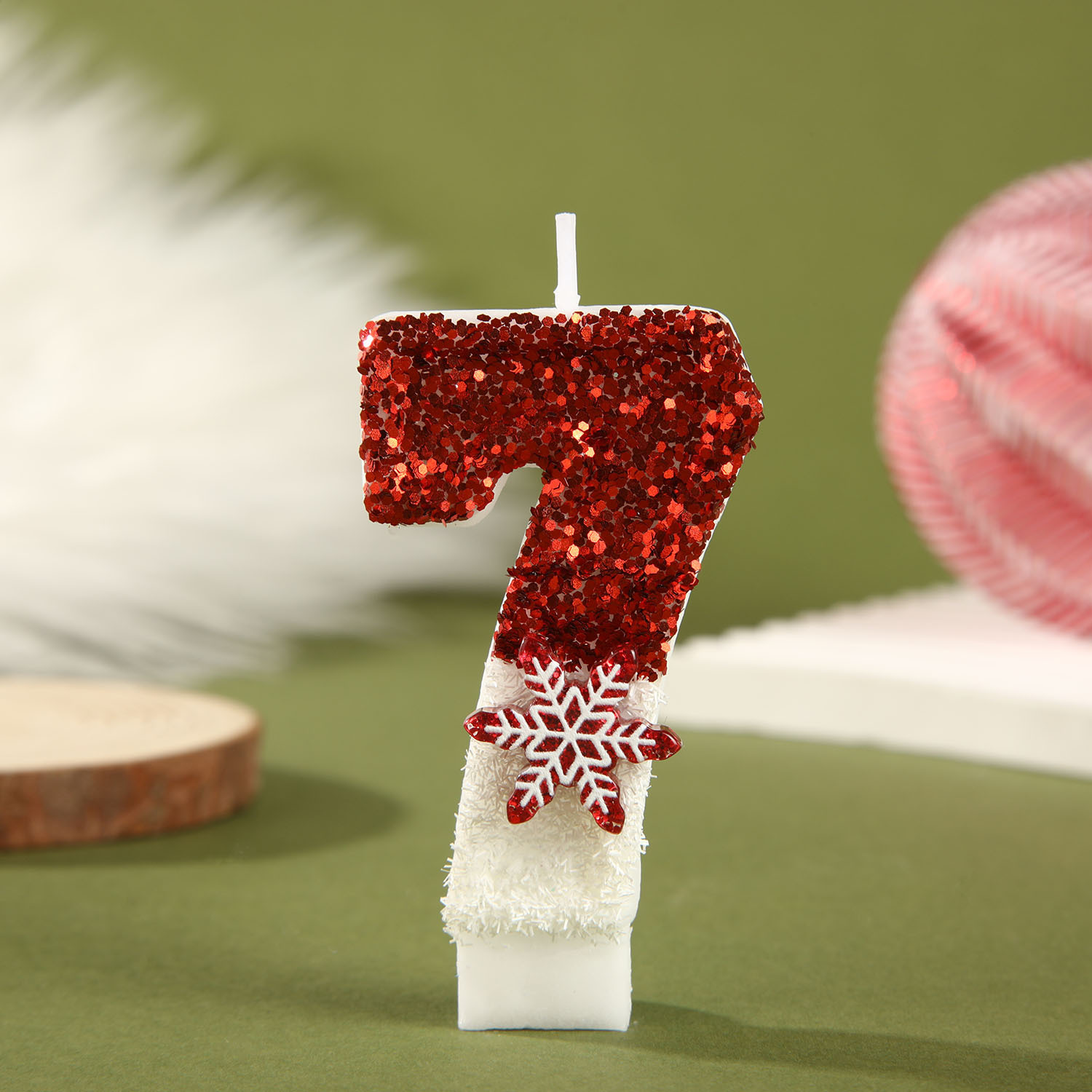 Paraffin Candle Wax - Candele di compleanno con paillettes bianche