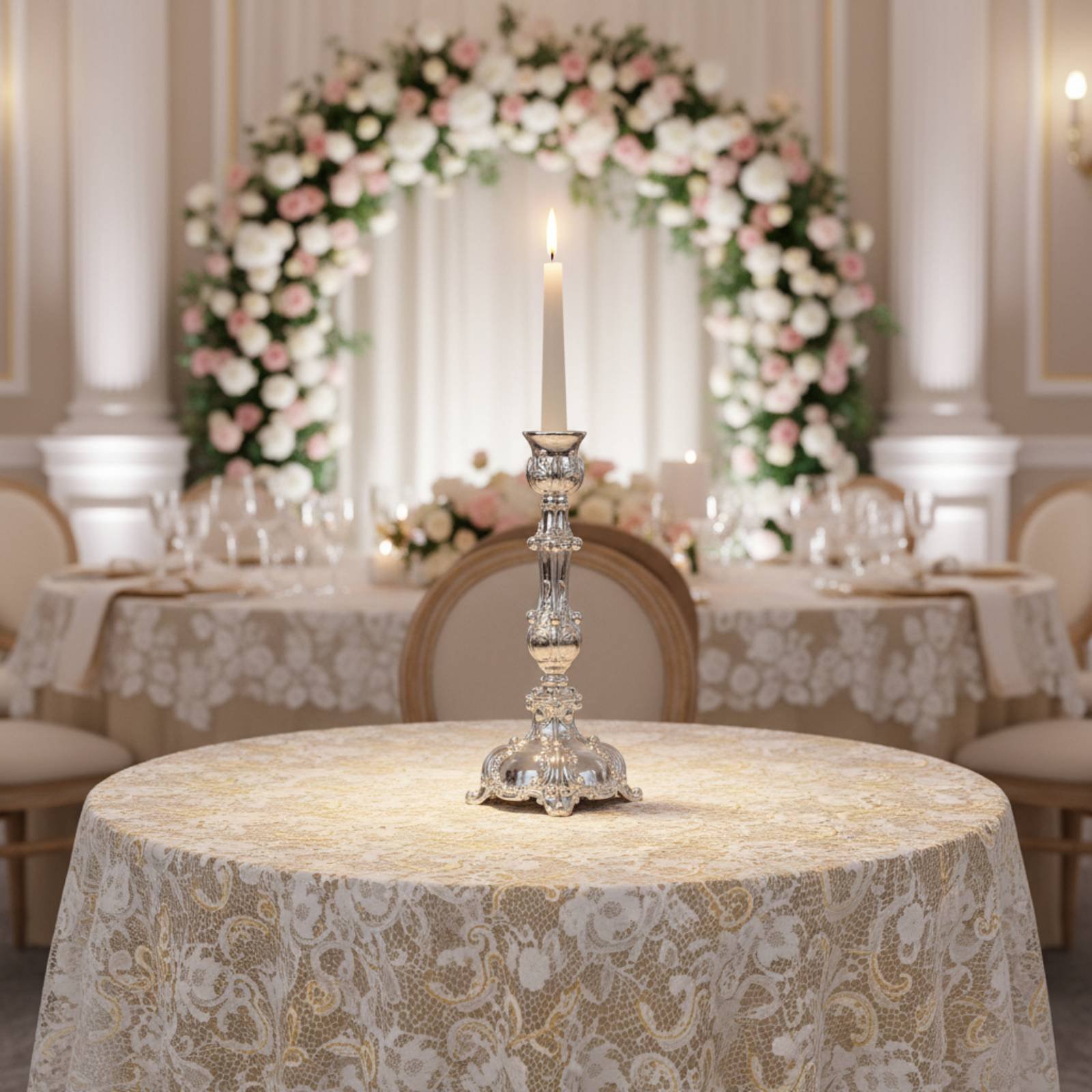 Paraffin Candle Wax - Candelabro in Metallo dal Design Europeo,