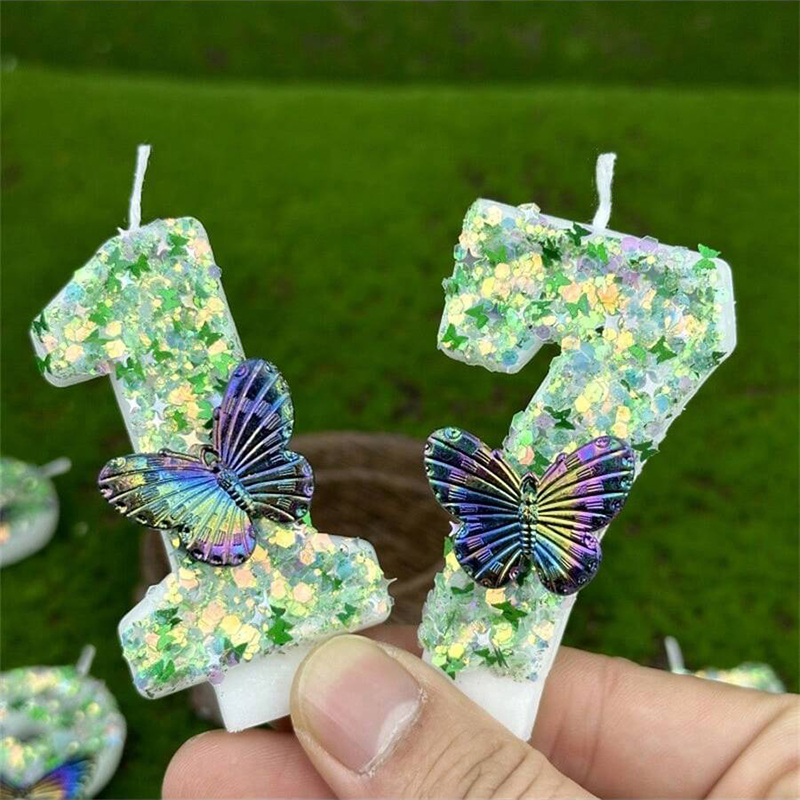 1Pc Verde Paillettes Numero 0- - Paraffin Candle Wax recensione e prezzo