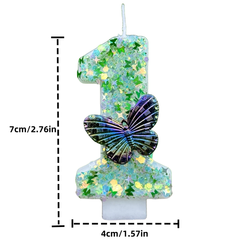 1Pc Verde Paillettes Numero 0- - Paraffin Candle Wax recensione e prezzo